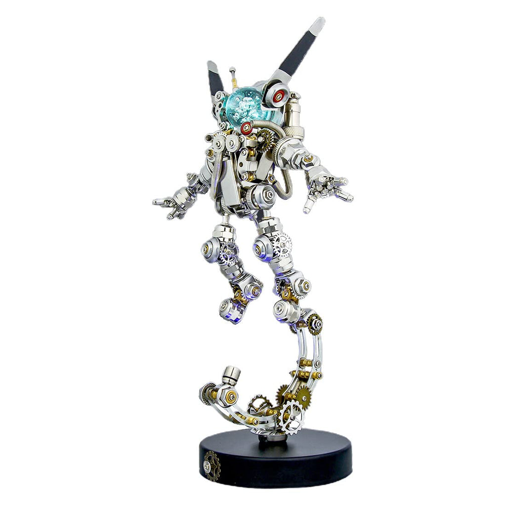 3D Metal Puzzle Half-Body Serpent Model Kit, 400PCS DIY Assemble Steampunk Bio-Mechanical Half-Body Serpent with LED Lights, Creative Handcrafted Art Craft Desktop Display & Decoration for Adults