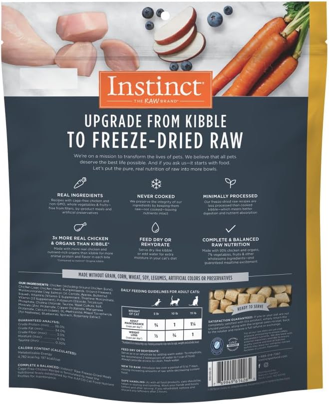 Instinct Freeze Dried Raw Meals, Natural Cat Food, Chicken, 25 oz. Bag