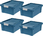 IRIS USA 6-Pack 20 Gal Heavy Duty Lockable Storage Totes with Lids, Black