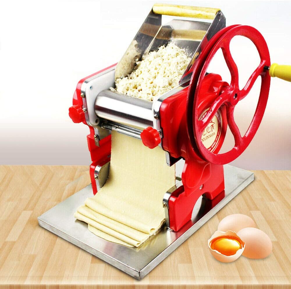 Commercial Pasta Roller Hand Crank Noodle Maker Manual Dough Machine
