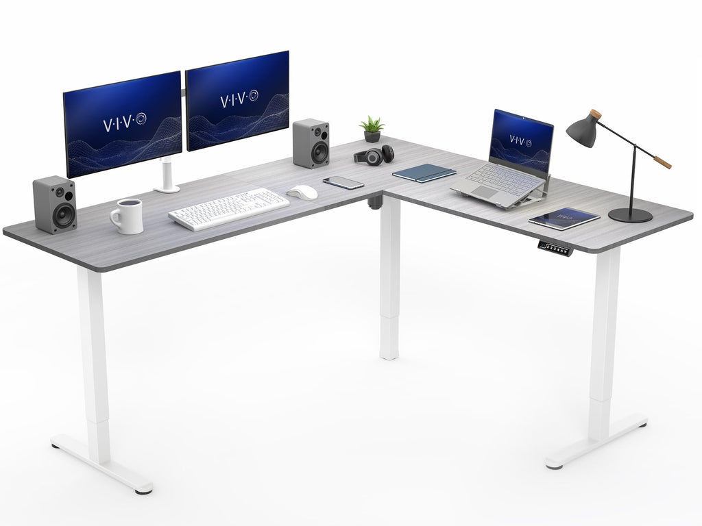 VIVO Black 63 x 55 in Corner Standing Desk, DESK-E3CTB