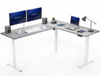 VIVO Light Wood 63 x 55 in Corner Standing Desk, DESK-E3CTGC