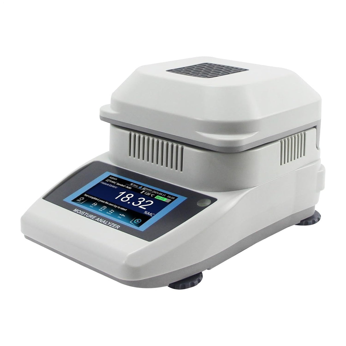 110V Halogen Moisture Analyzer Accuracy 0.001g,4.3In Touch Screen Lab Grain Moisture Analyzer - 0.01% Readability Water Content Test with 120g Capacity 3 Drying Modes for Agriculture Medicine