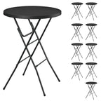 32" Round Folding Table, HDPE Top & Metal Frame, 2 Pack, White