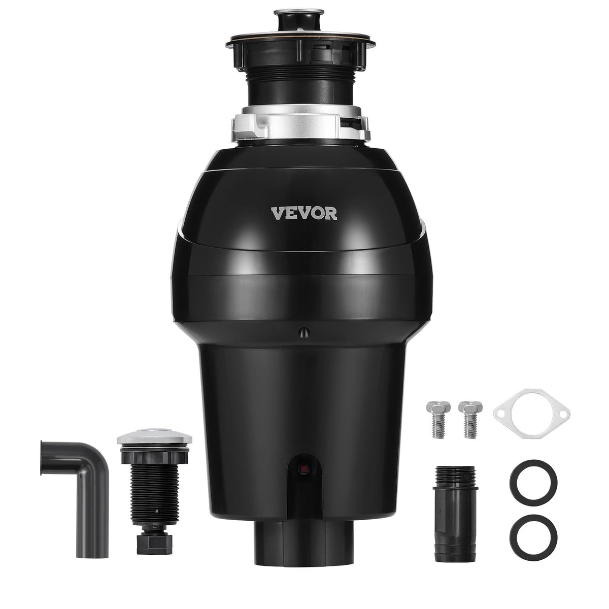 VEVOR Garbage Disposal, 1HP 3270RPM DC Motor, Continuous Feed Food Waste Sink Disposer, EZ Connect Food Waste Grinding System with Sound Reduction, Power Cord and Splash Guard, for Kitchen