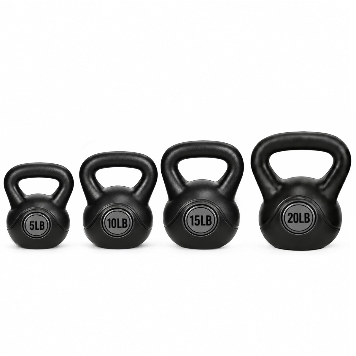 BalanceFrom Vinyl Kettlebell Set, 30/45/50/75 Pound Options – Cement-Filled Strength Training Weights with Ergonomic Grip and Color Coding for Full Body Fitness at Home or Gym