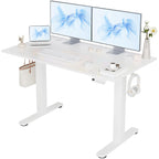Claiks Electric Height Adjustable Standing Desk, 48x24 Inch, Deep Black