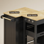 Gizoon Kitchen Island Cart with 27.6''W Solid Wood Top