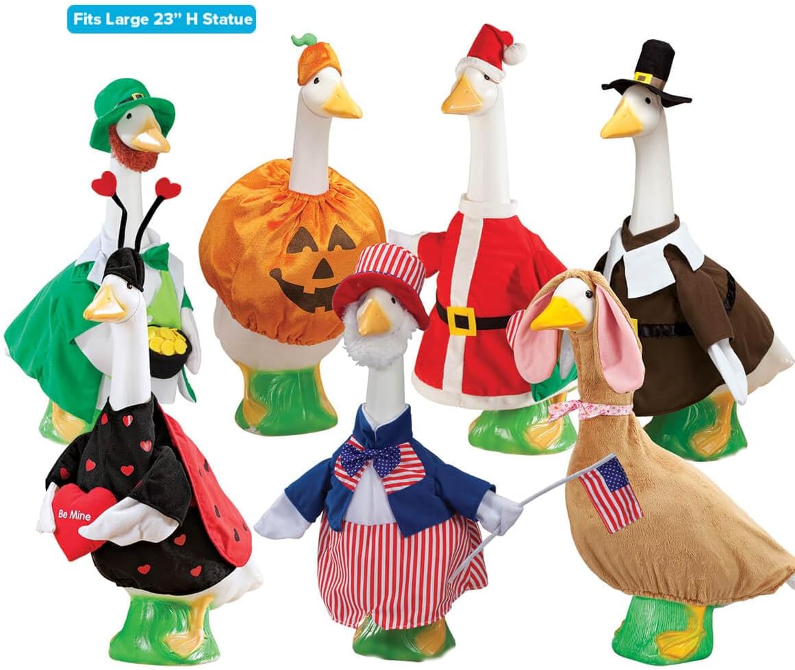 Fox Valley Traders Official Gaggleville All Seasons Goose Outfit Bundle - Includes 7 Seasonal | Outfits, Fits Large 23" H Statue