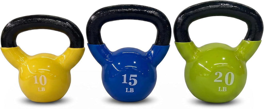 Fitvids 5-50 LB Kettlebells Cast Iron Strength Training Kettlebells for Home Gym Exercises, Single or Set