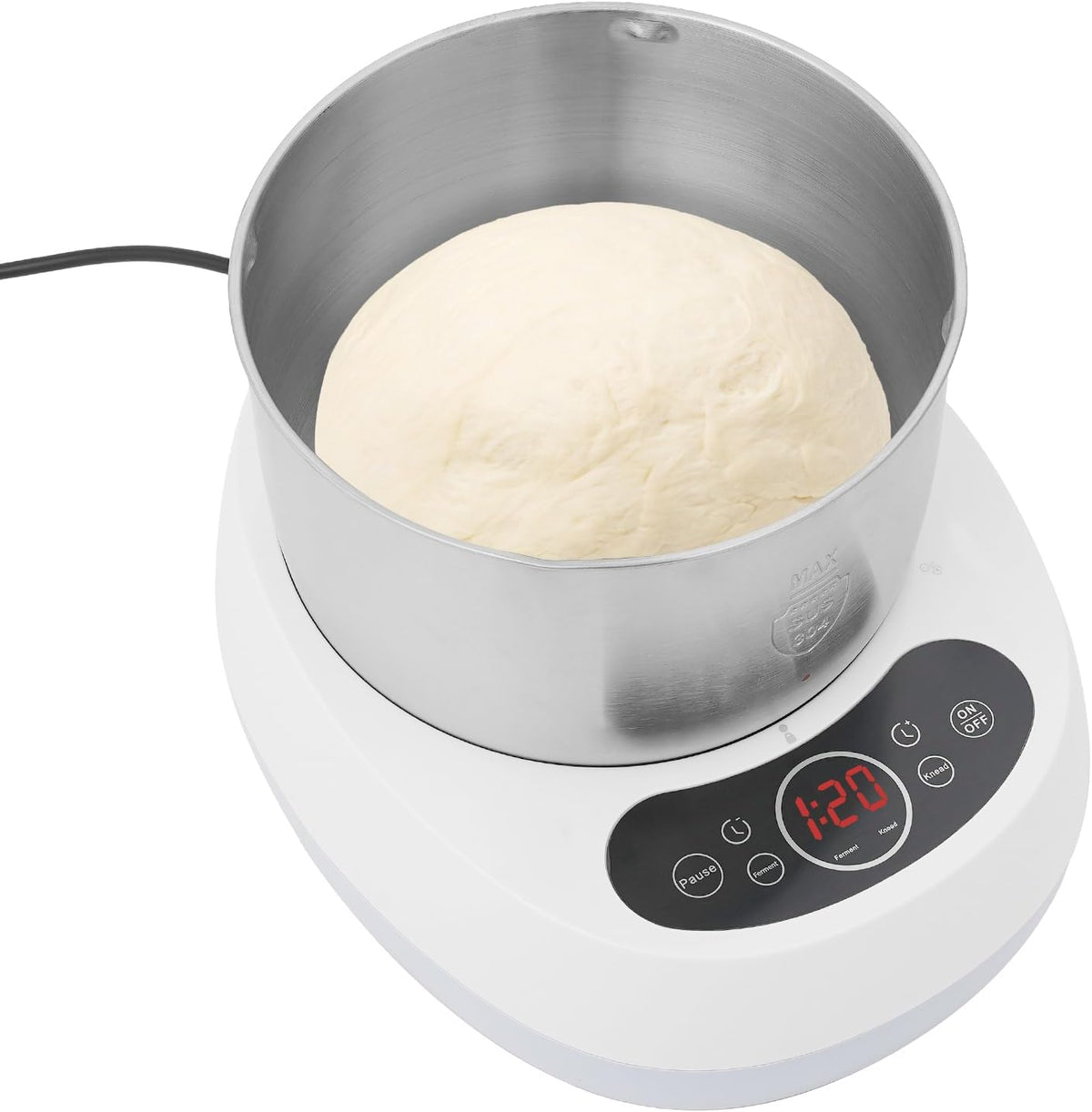 Electric Dough Maker with Ferment Function, 5L(4.5QT) Household Dough Maker Machine with 304 Stainless Steel Bowl Microcomputer Timing Kitchen Flour Kneading Machine for Bread Pizza Noodles (C-Blue)
