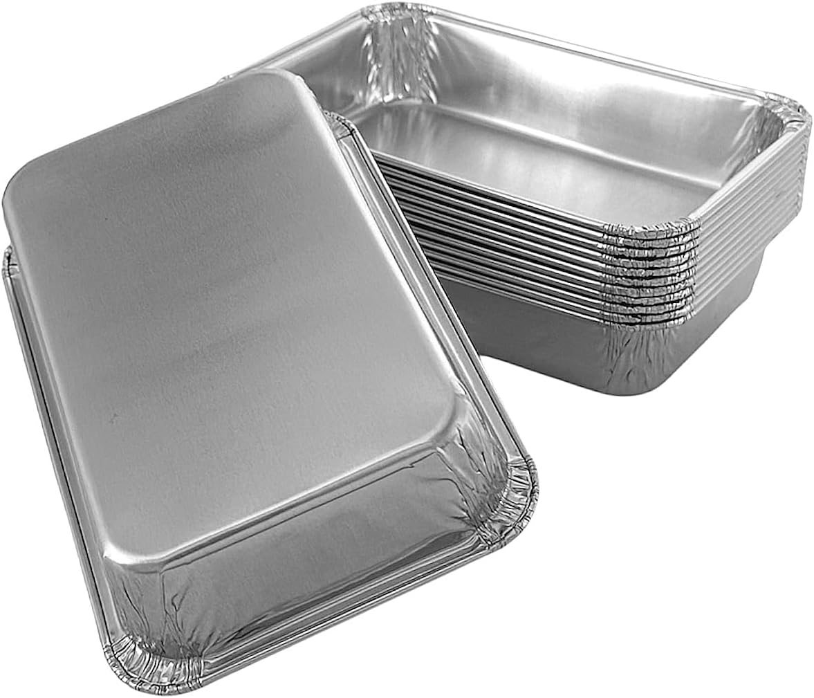 PACTOGO 6" x 4" x 1" Disposable Aluminum Foil Smooth-Wall Oblong Mini Danish Cake Pans - Ideal Baking Tins for Sweets, Coffee Cakes, Danishes, Cookies, Brownies (Pack of 200)