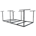 FLEXIMOUNTS 4x8 Overhead Garage Ceiling Storage Rack with 6 Hooks, Black