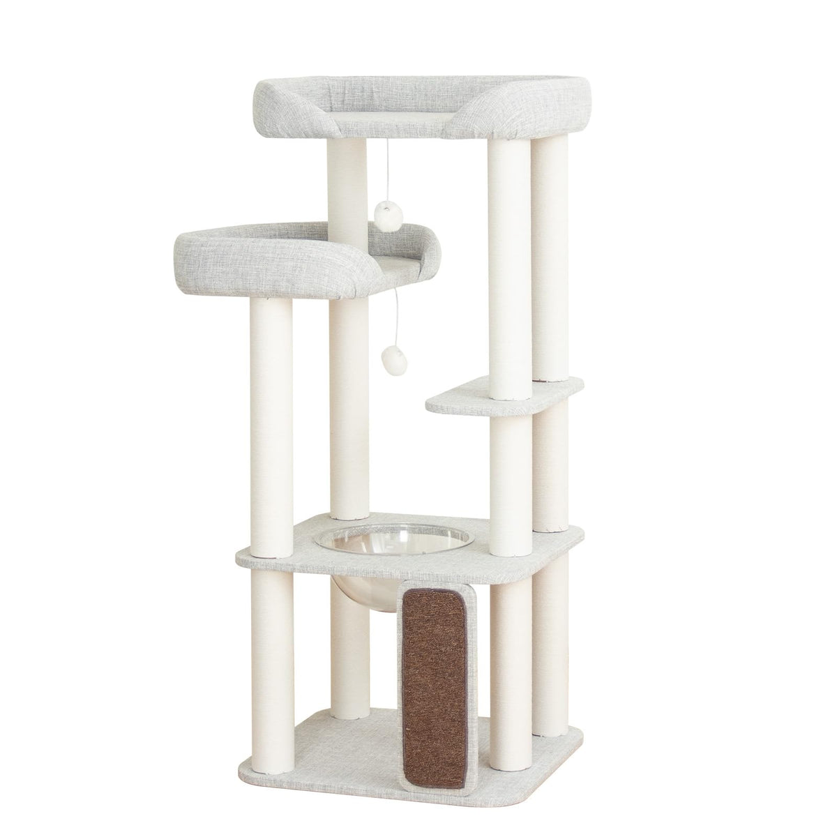 37.5" Cat Tree Tower for Large & Senior Cats, Low-Step Design