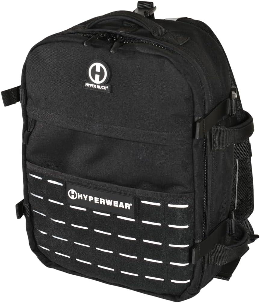 HYPERWEAR® Rucking Backpack with Weights for Walking - 20L Adjustable Weighted Ruck Pack, FlexLoad Plate System