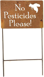 Funny Garden Stake 20 to 33 Inches Tall (No Pesticides Please, XL 33" Tall)