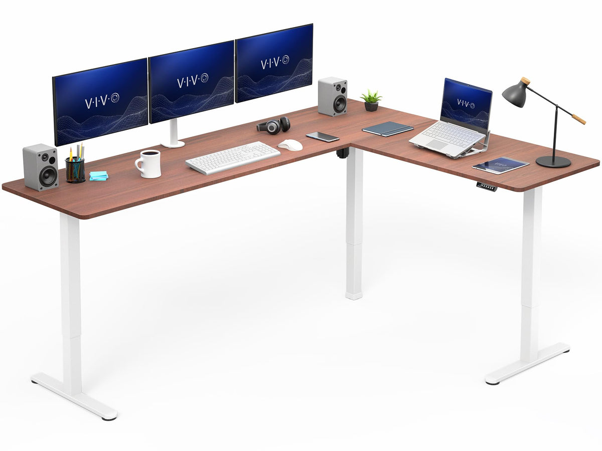 VIVO Black 63 x 55 in Corner Standing Desk, DESK-E3CTB