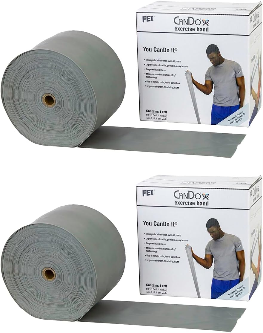 CanDo Twin-Pak Exercise Band, Green, 100 Yard