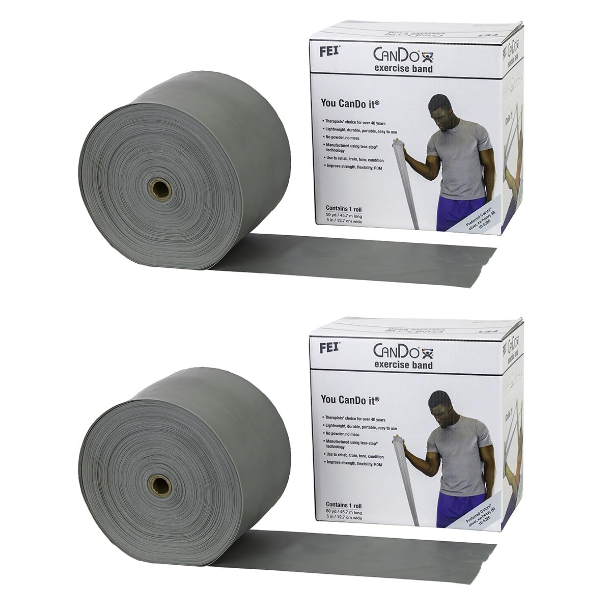 CanDo Exercise Band, Black, 100 Yard (pack of 2)