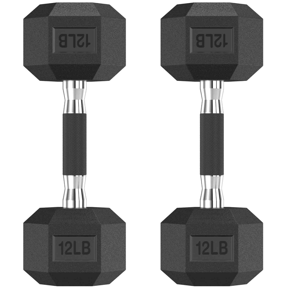 HANDBODE Hex Dumbbell Set of 2, Rubber Encased Fixed Dumbbells, 2.5-65 lb