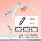 Eyelash Extension LED Desk Lamp, Dimmable Swing Arm Nail Lamp for Manicurists, Beauticians (White)