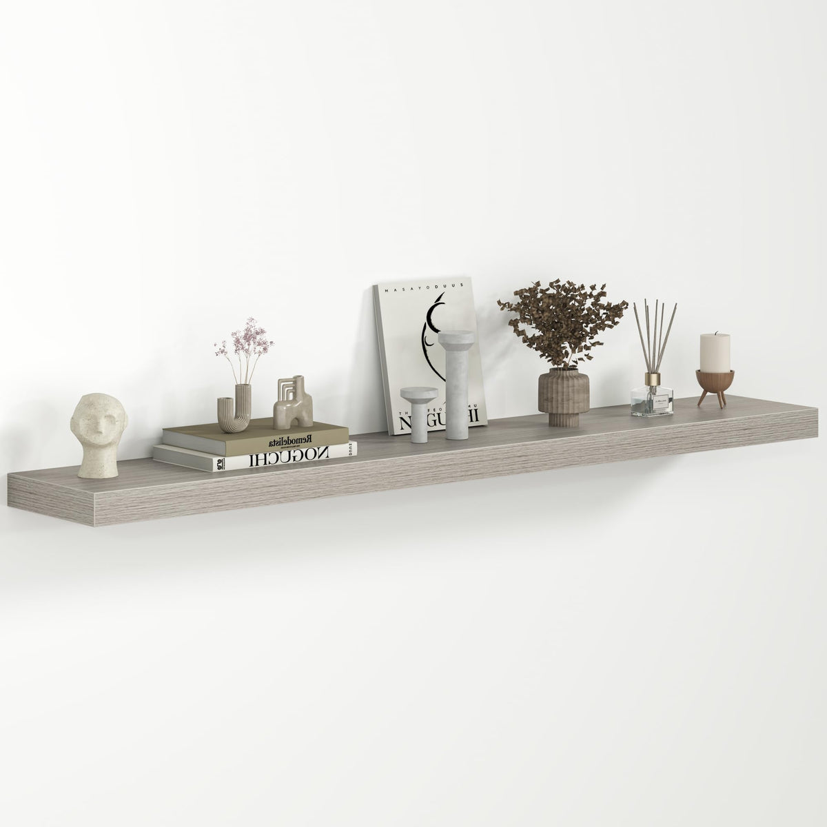 Fun Memories Floating Shelves - 2 Pack 12 Inch Rustic Wooden Wall Shelves - Extra Deeper & Thicker Wall Mounted Storage Shelf for Living Room, Kitchen, Farmhouse - 36" W x 12" D x 1.8" H - Brown