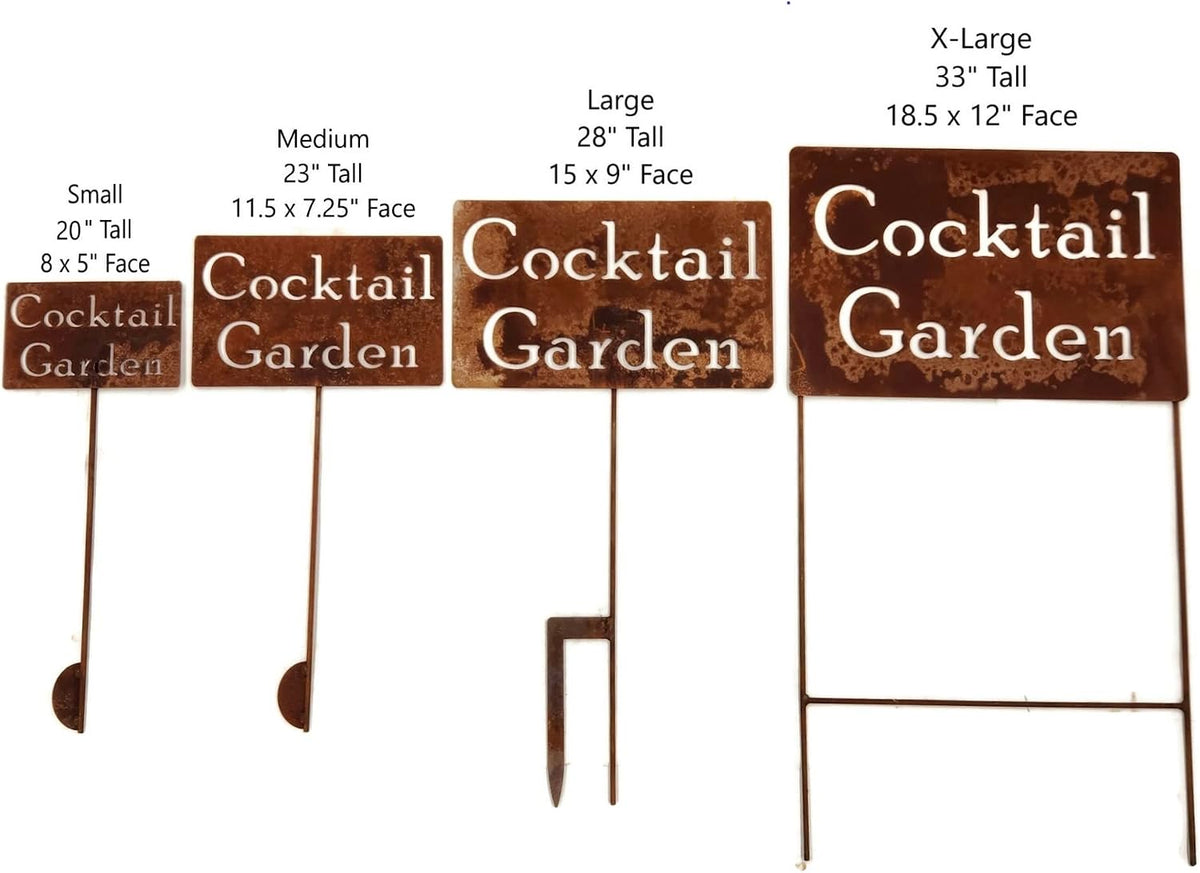Funny Garden Stake 20 to 33 Inches Tall (Cocktail Garden, Large 28" Tall)