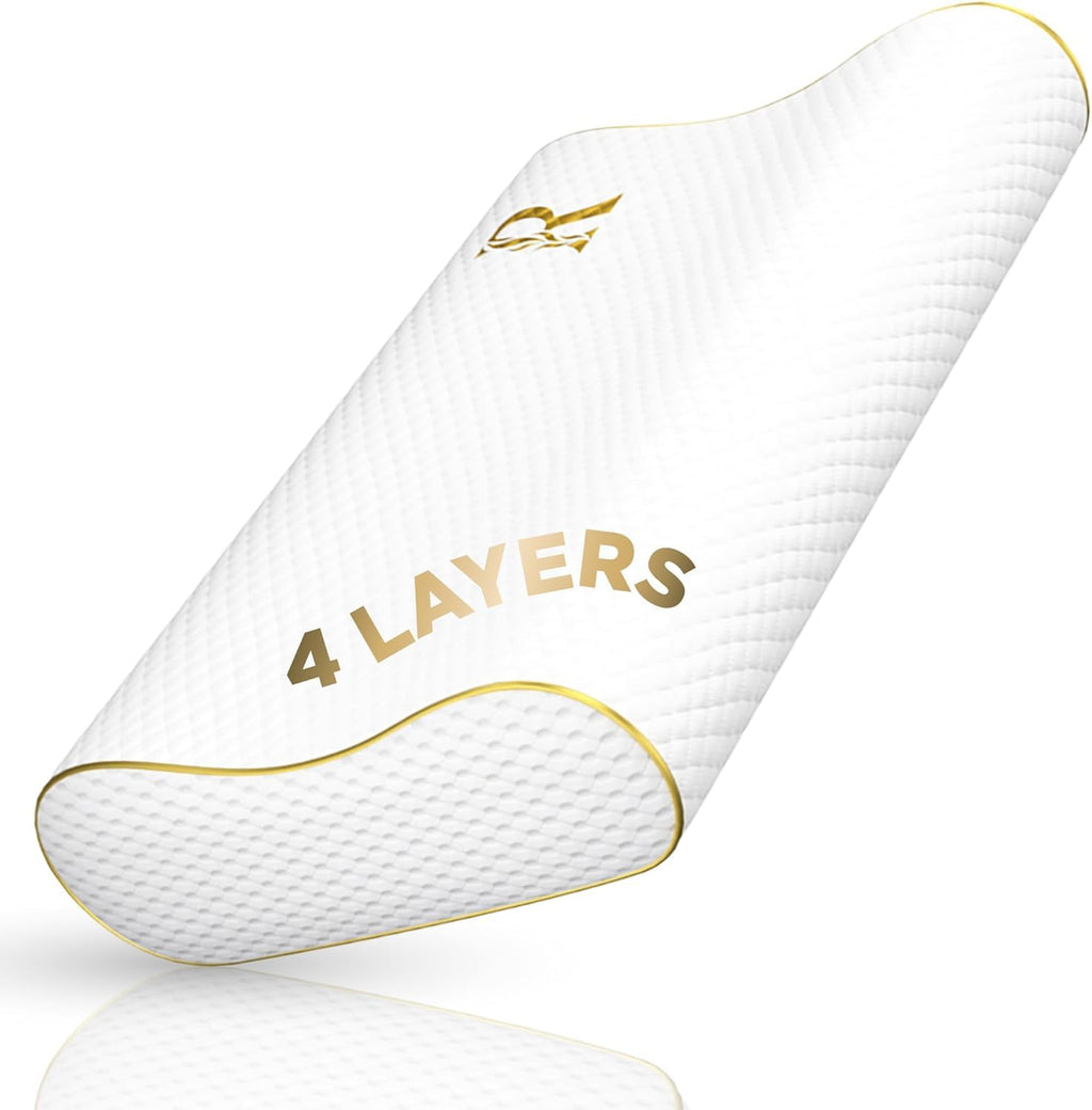 Memory Foam Pillow, King Cervical Pillow for Neck Pain, Contour Pillow, Neck and Shoulder Pain, Side Sleeper, Back and Stomach Sleeper