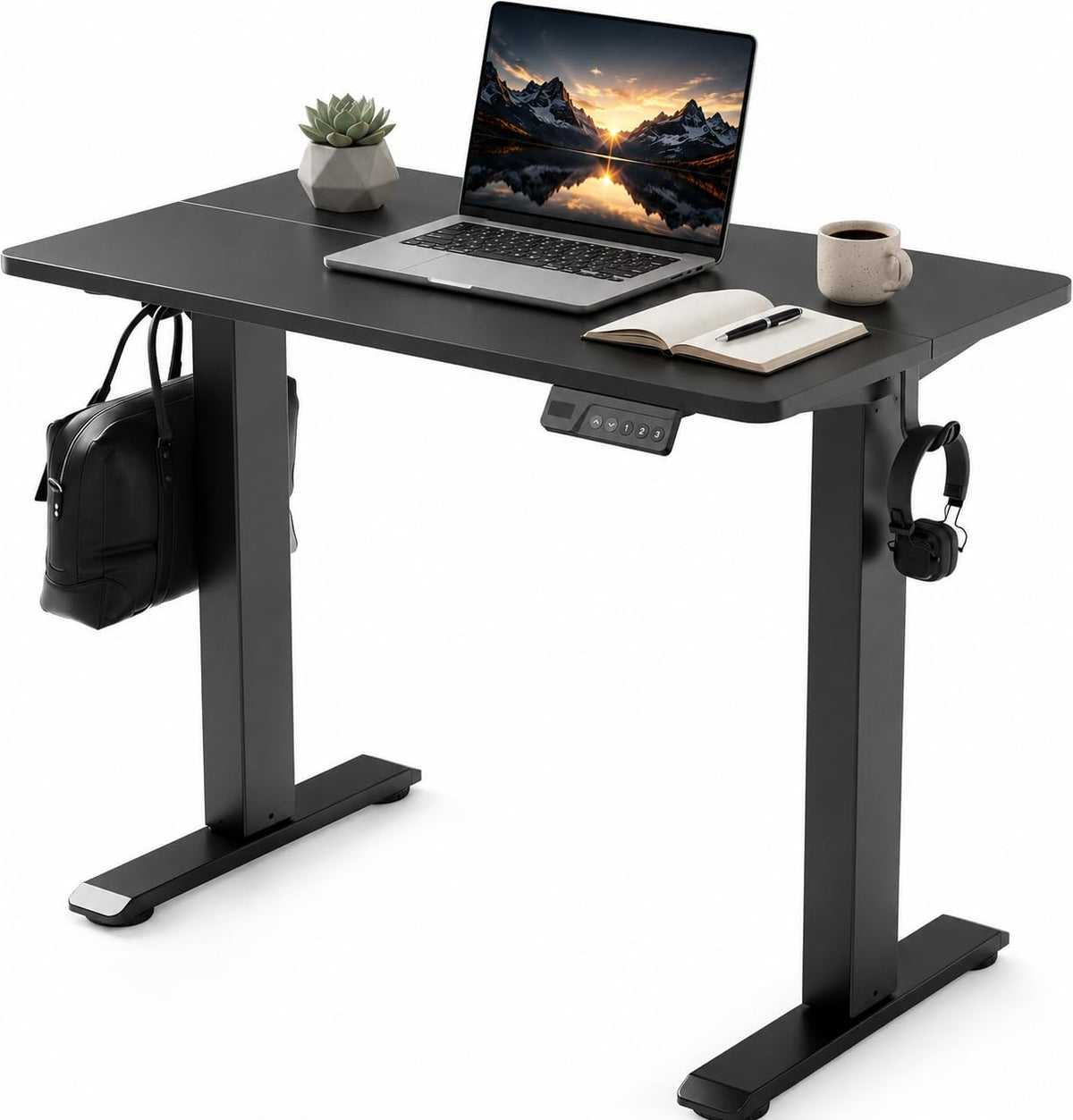 Claiks 32 x 19 Inch Rustic Brown Electric Standing Desk