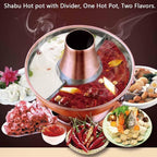 Chinese Charcoal Hot Pot, Food-grade Stainless Steel Hot Pot，Copper-12.6in