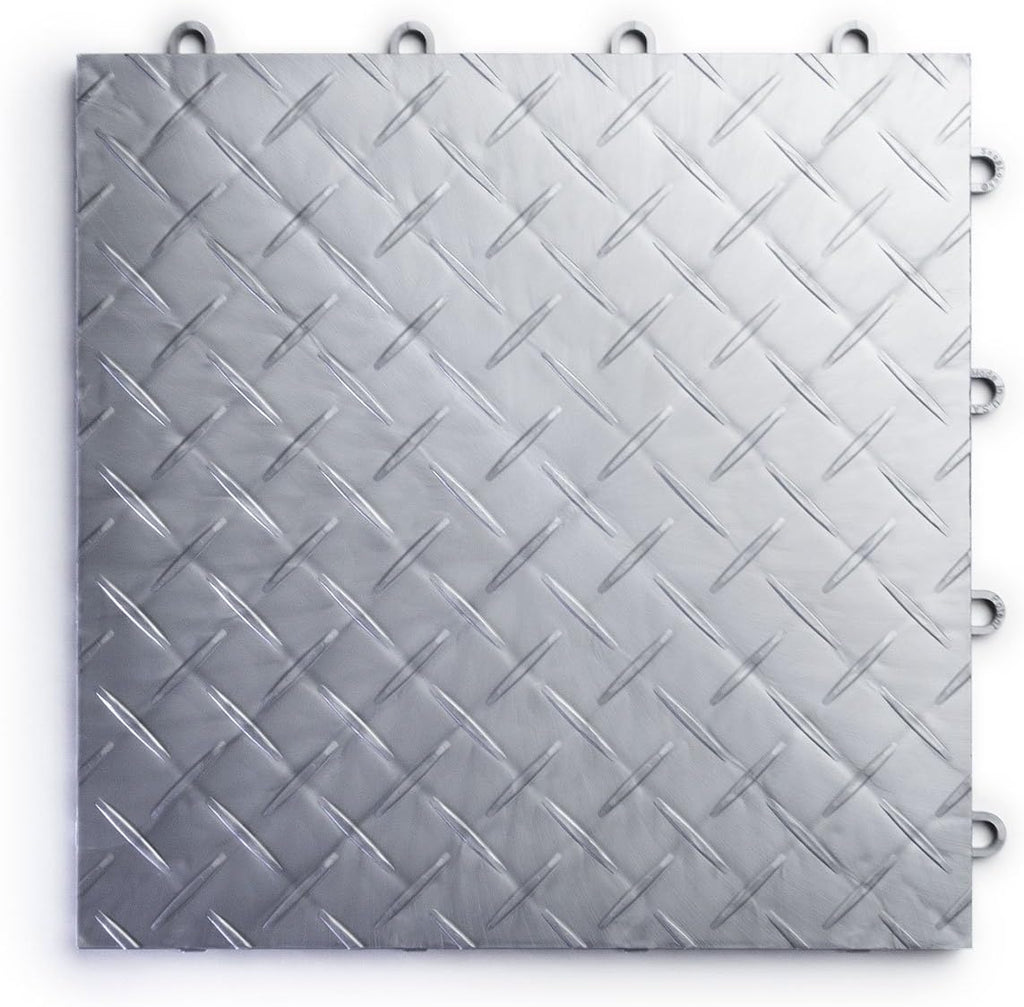 SnapLock RaceDeck Diamond 12"x12" Interlocking Garage Tiles, 24pk, White