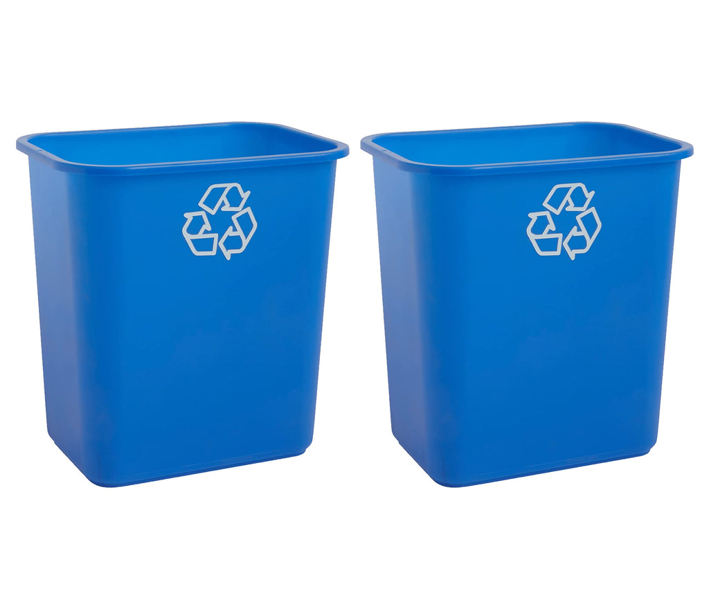 United Solutions 7.7 Gallon Trash Wastebasket, 12 Pack, Black, Under Desk