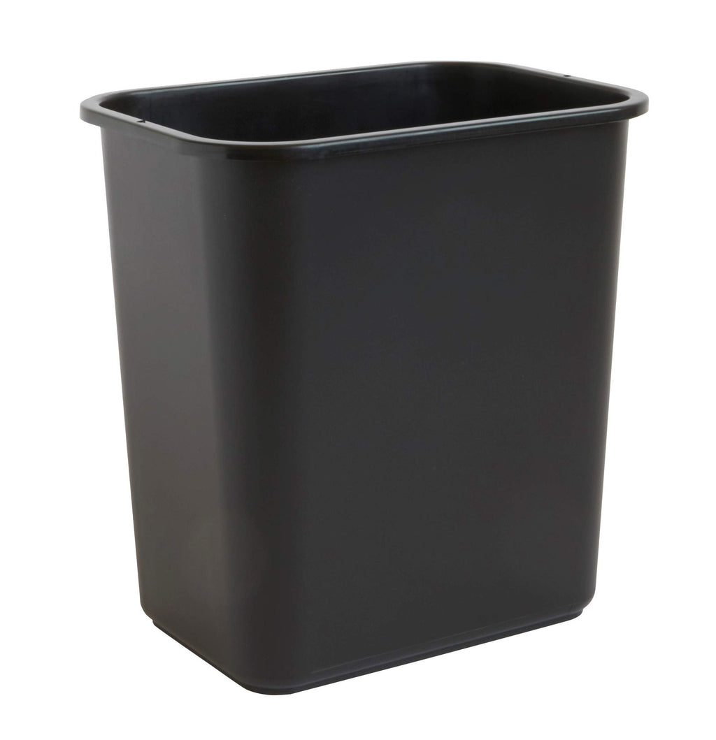 United Solutions 7.7 Gallon Trash Wastebasket, 12 Pack, Black, Under Desk
