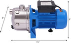 1.5 HP Shallow Well Pump 1.5KW Shallow Well Jet Pump 15 GPM 157.5ft Lift Electric Sprinkler Booster Pump for Garden Lawn Home Irrigation Pressure Booster Pump