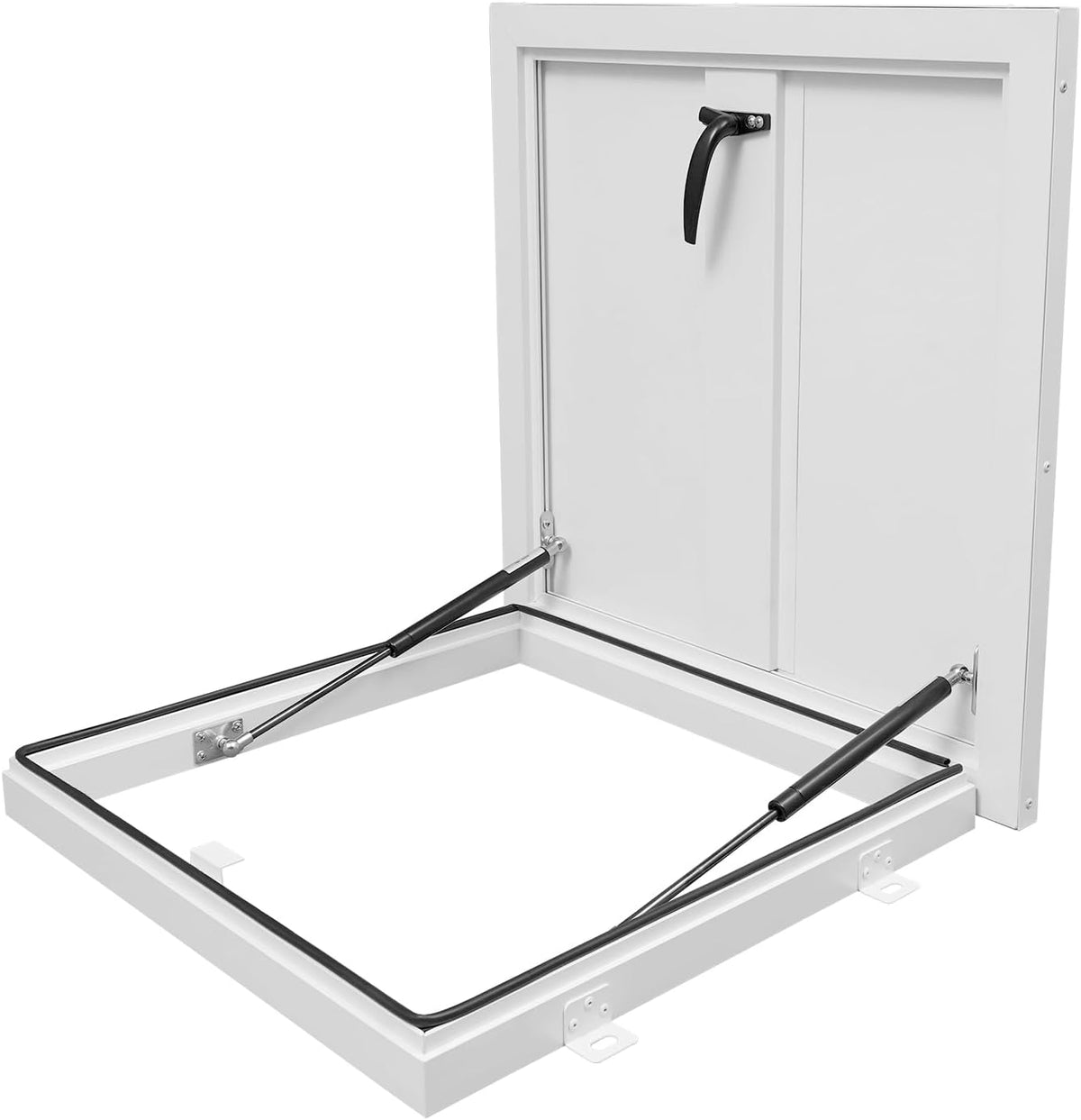 Roof Hatch, Galvanized Powder Coated Steel Roof Hatch Roof Steel Security Door Roof Access Hatch (19.7" L x 19.7" W White)