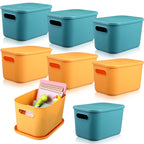 Hoolerry 8 Pieces Storage Bins, 14.2 x 10.2 x 9.5 Inch, Black