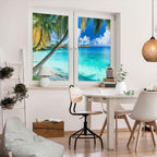 Beautiful Ocean Scenery Window Privacy Film 31.5Wx55.1L inch x 2pcs