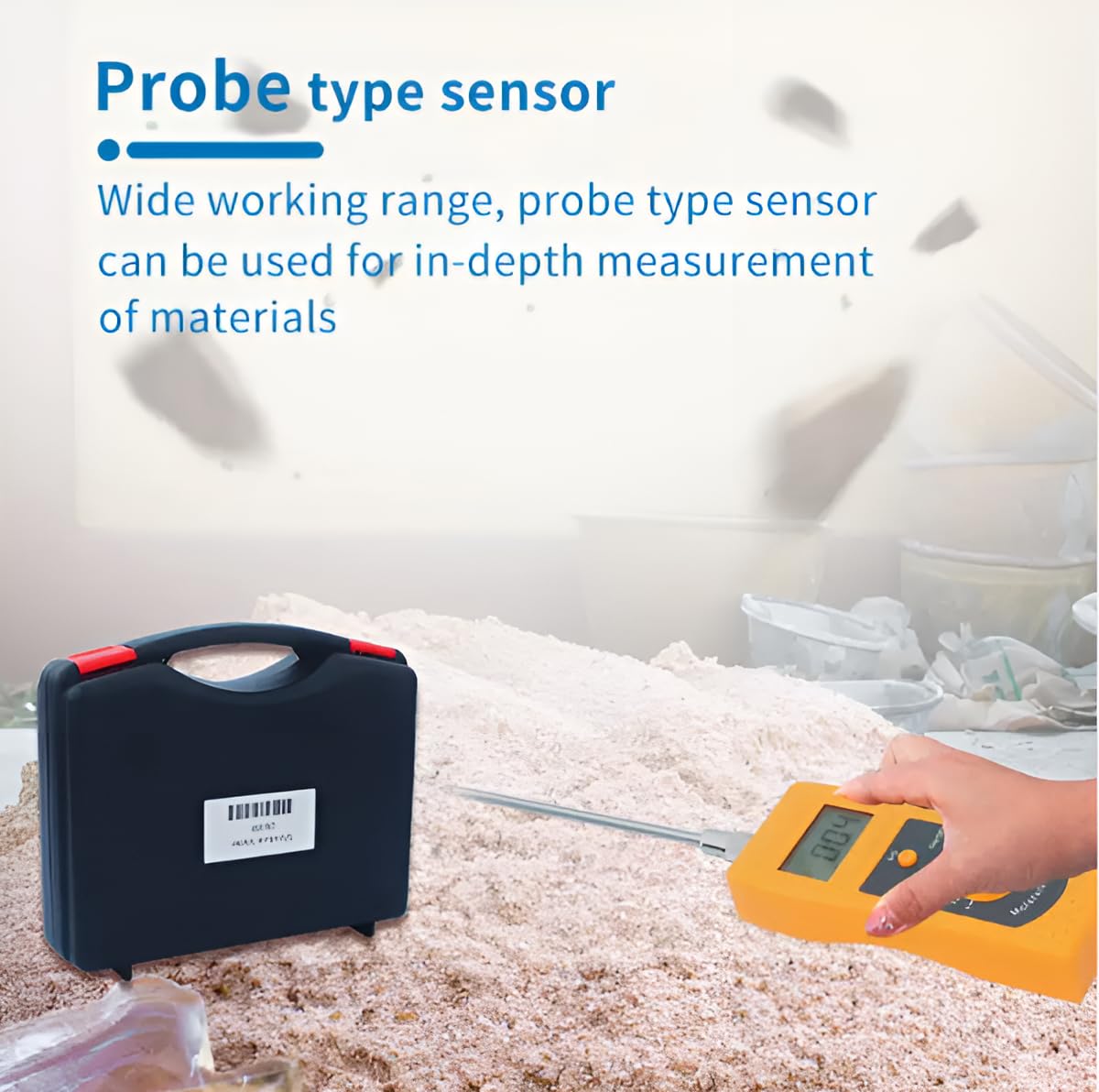 High Frequency Food Moisture Meter for Raw Materials, 0-80% Moisture Range, Accurate ±0.5%, Portable Digital Analyzer for Meat, Bean Paste, Puree, Seeds & More