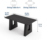 Garvee 63" Dining Table for 4-6 People, Modern Kitchen Table, Black