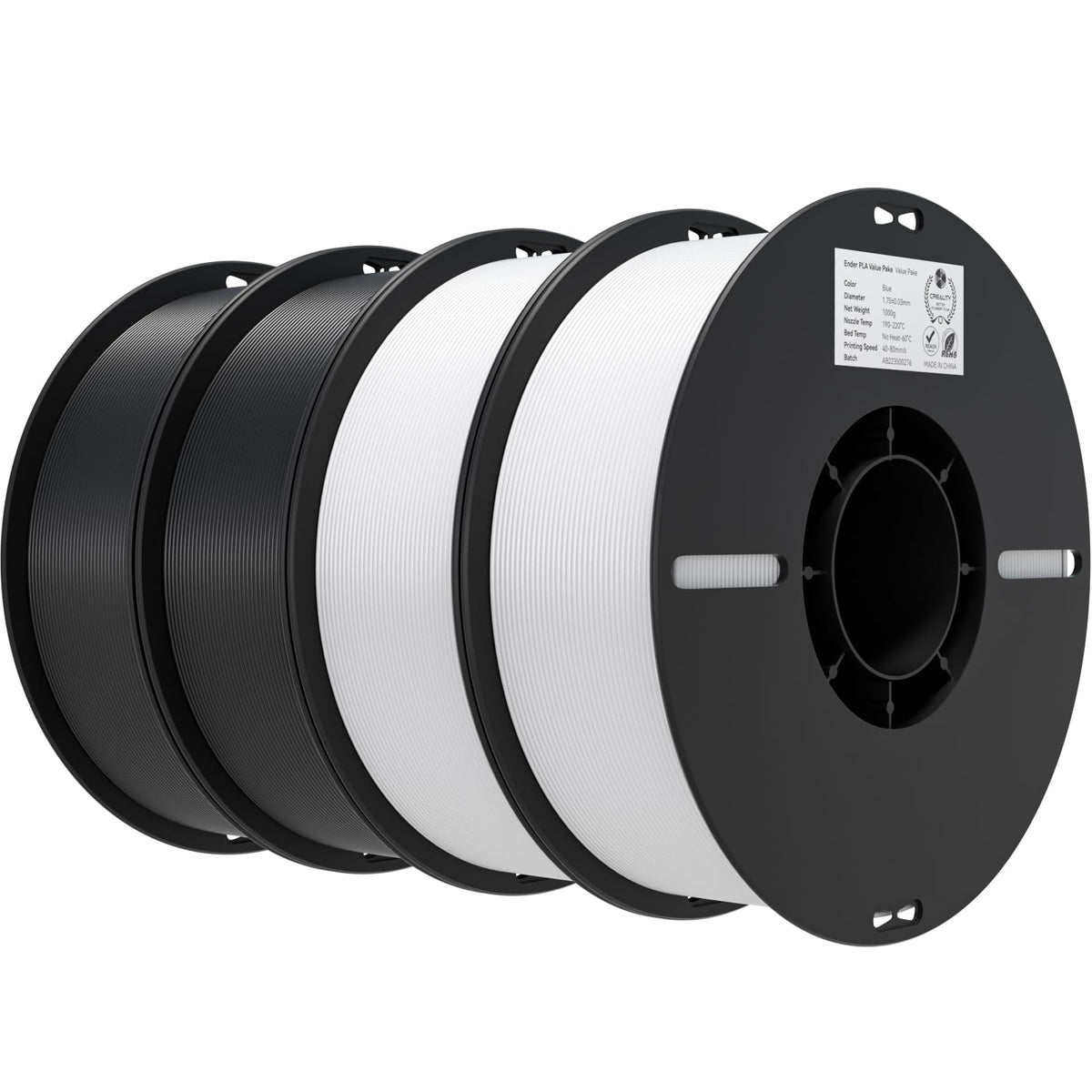 Creality PLA 3D Printer Filament, Multicolor, 12-Pack, 12KG Total