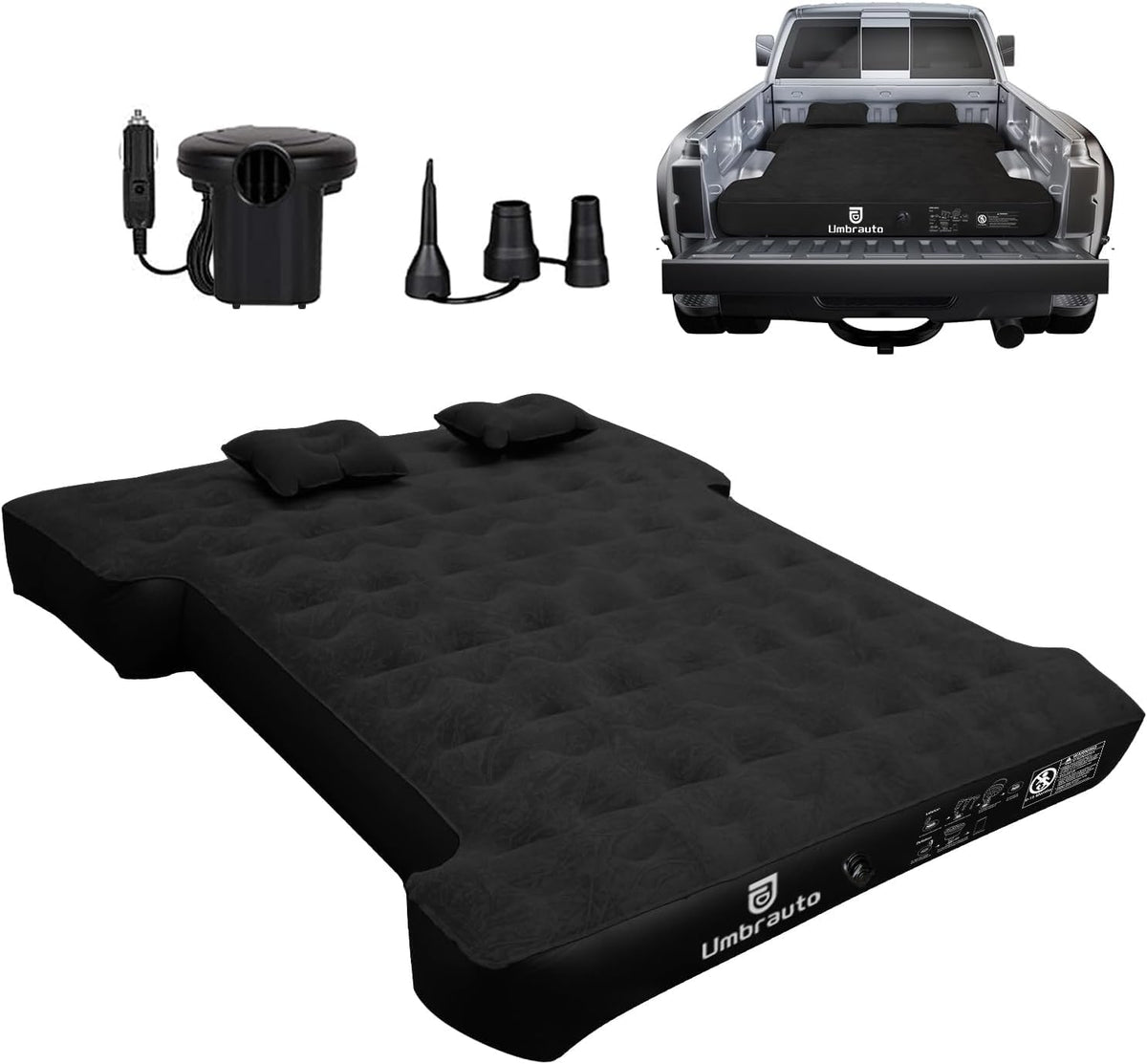 Umbrauto Air Mattress for 5.5-5.8 ft Full-Size Short Truck Beds, Inflatable Truck Tent Airbed with Pump, Pickup Camper Air Bed for Camping