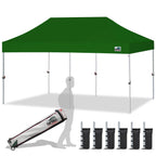 Eurmax USA 10x10ft Pop Up Canopy,Commercial Instant Tent for Outdoor Events,Patented No-Tip Rolling Storage Bag with 4 Sandbags,UV & Water Resistant,Heavy Duty Portable Shelter Gazebo,White