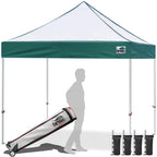 Eurmax USA 10x10ft Pop Up Canopy,Commercial Instant Tent for Outdoor Events,Patented No-Tip Rolling Storage Bag with 4 Sandbags,UV & Water Resistant,Heavy Duty Portable Shelter Gazebo,White