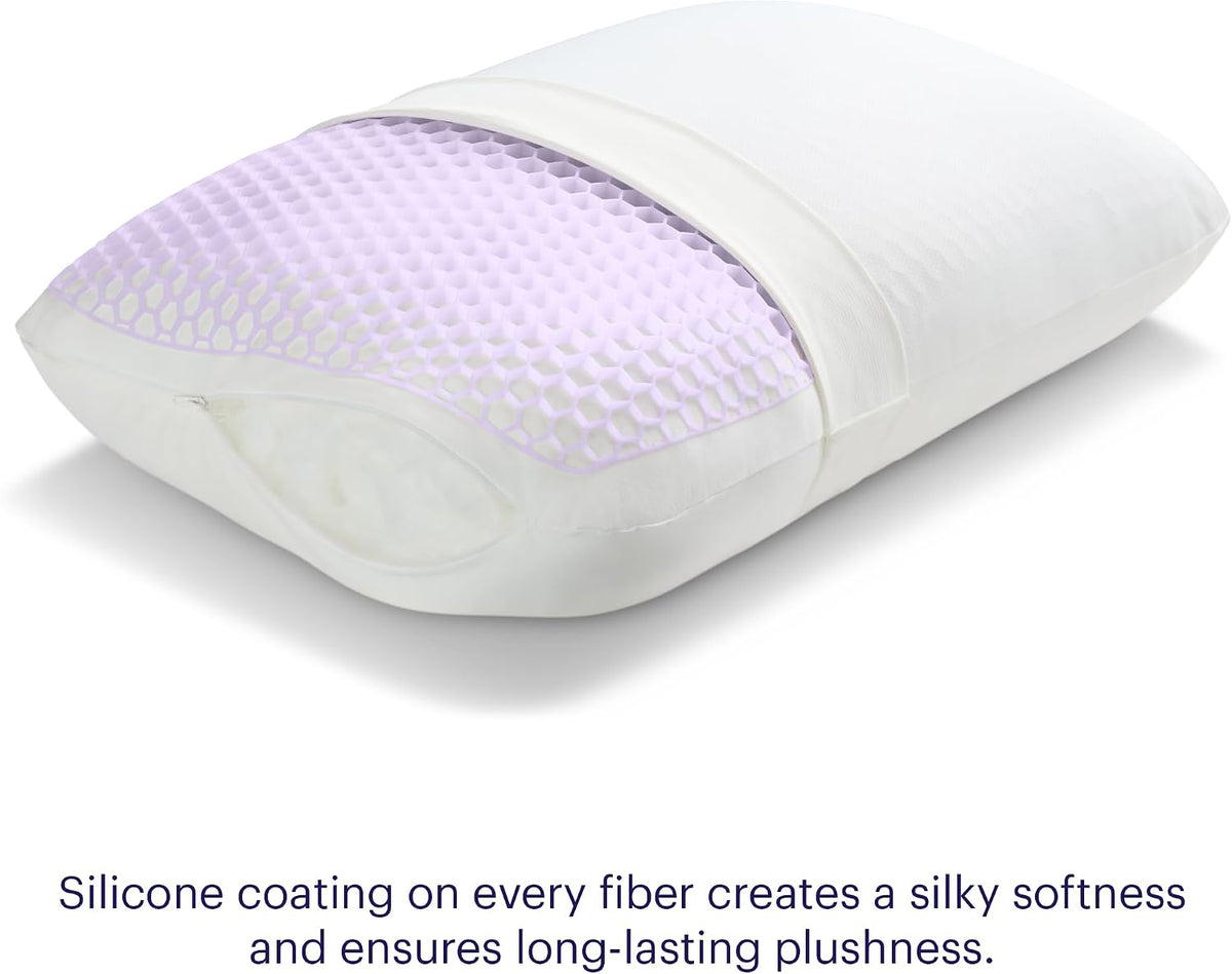 Purple GridCloud Pillow, Standard Size, Cooling Plush Neck Pillow