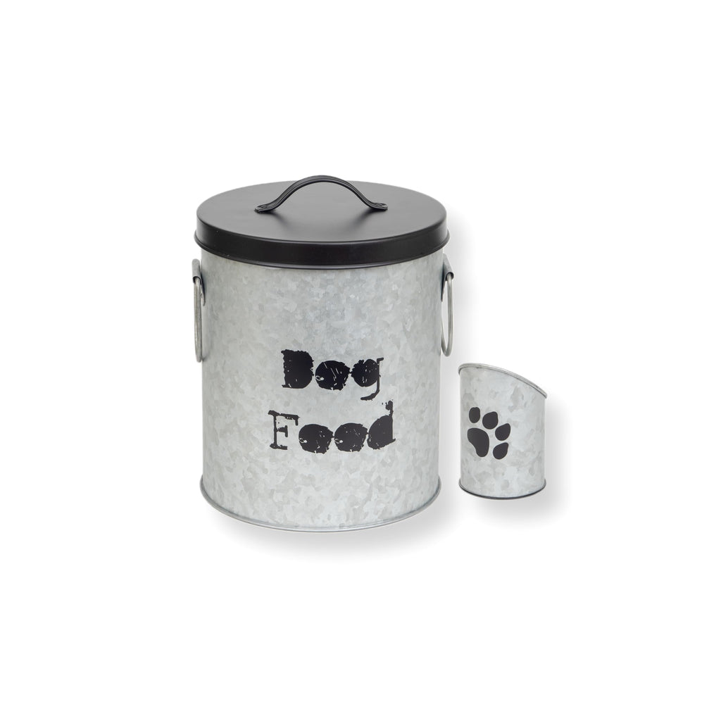 Large 60lb Dog & Medium 30lb Cat Pet Food Storage Canister with Scoop – Durable & Airtight for Freshnesss, Minimalist Design & Recyclable, Metal Container (Combo - Large Dog Bin & Med Cat Bin)