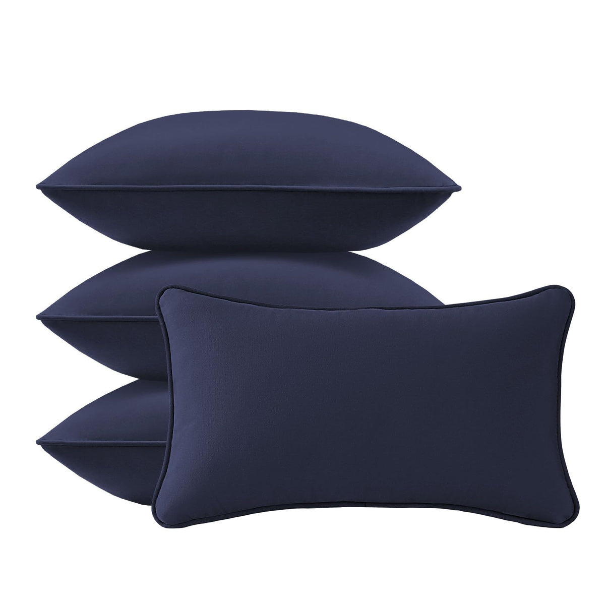 4 Pack Sunbrella Outdoor Water Repellent Throw Pillows 18x18 Inch with Insert, Decorative Square Patio Pillows for Home Garden Couch Balcony, Canvas Camel