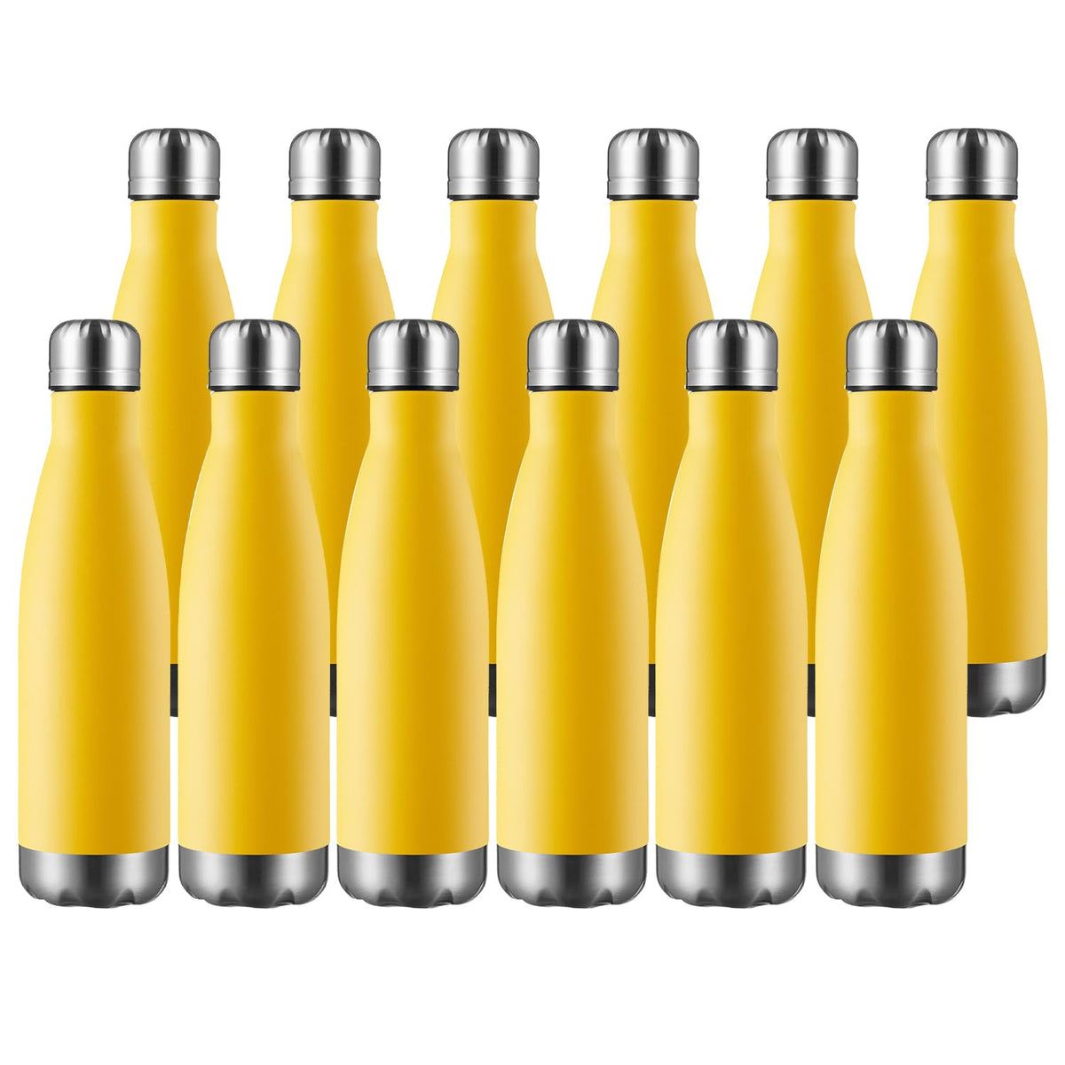 MEWAY 17oz Sport Water Bottle Vacuum Insulated Stainless Steel Sport Water Bottle Leak-Proof Double Wall Cola Shape Water Bottle,Keep Drinks Hot & Cold (colorful，12 Pack)