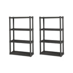 Sterilite 4 Shelf Cabinet, Lockable Utility Storage, Gray, 2-Pack