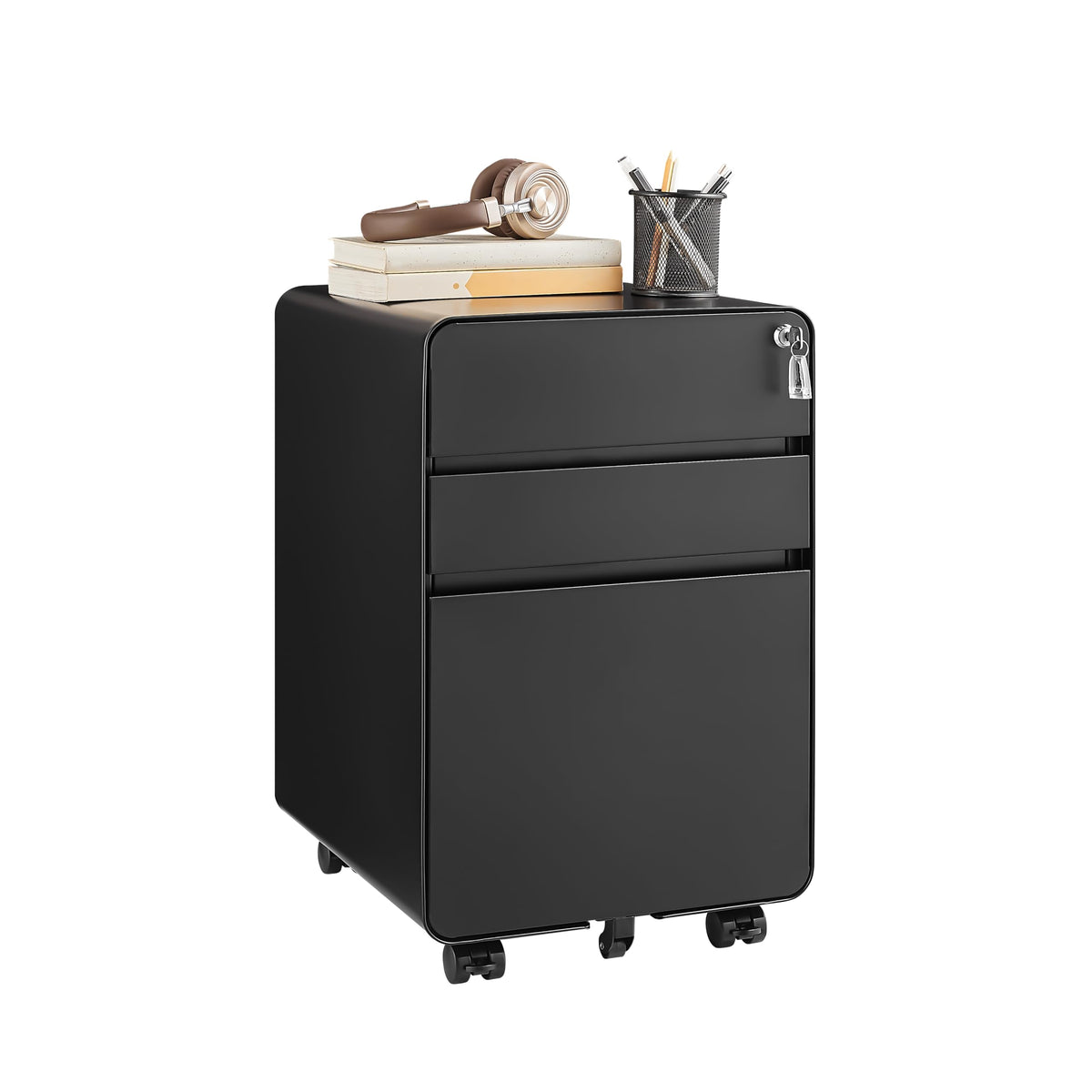 Guizeeopo Metal Storage Cabinet with Adjustable Shelves, Garage Storage Cabinets with Doors and Shelves, File Cabinets for Home Office, Kitchen Pantry Cabinet, 71'H, Black