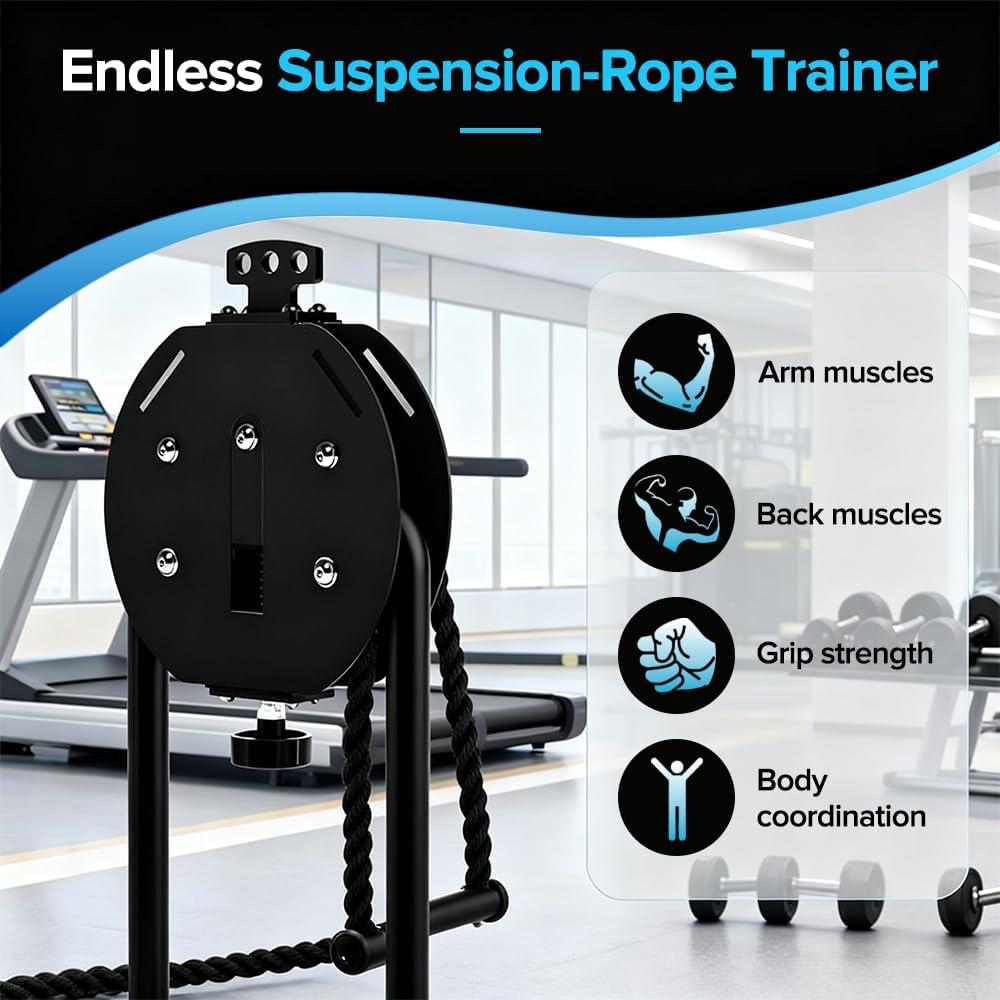 Endless Rope Trainer, Suspension Trainer with Adjustable Resistance